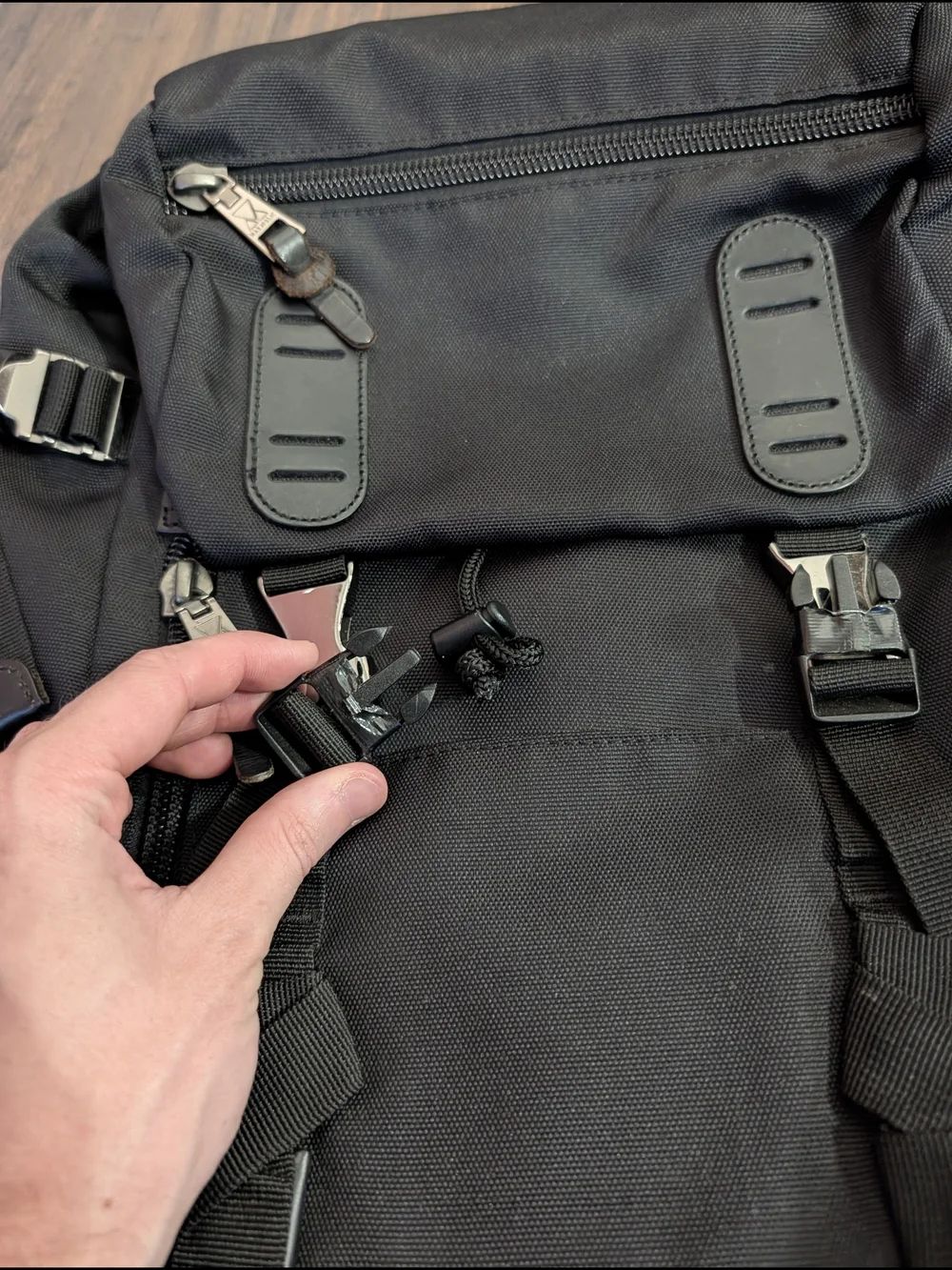 MAKAVELIC TOKYO Black Flap Fold-over Snap Urban Techwear Japanese Backpack